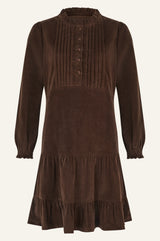 Stema Short Corduroy Dress | Chocolate