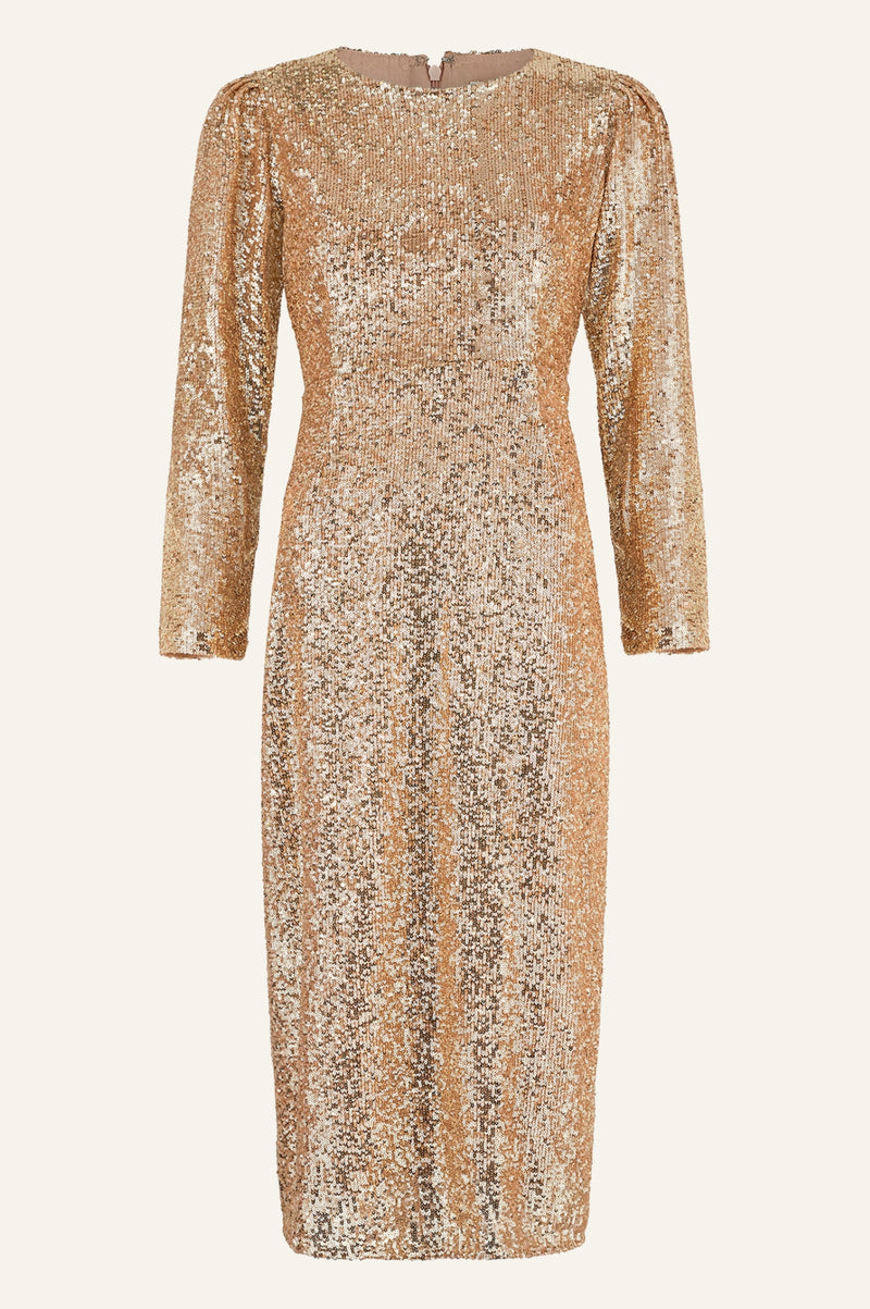 Tasmin Sequin Midi Dress | Champagne