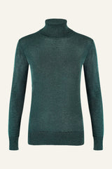 Metallic Knit Polo | Emerald/Green