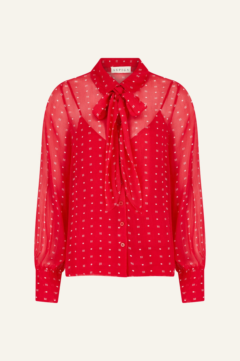 Ffion Blouse | Polka Dot Red/White