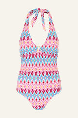 Recycled Halterneck Swimsuit | Aztec Multi