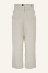 Kendal Stretch Cotton Sateen Trouser | Taupe