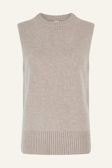 Merino Wool Long Knitted Tank | Oat