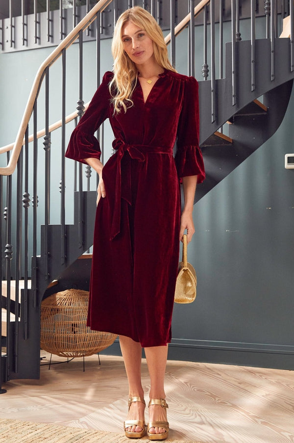 Astrid Velvet Dress | Ruby