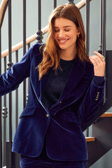 Nala Velvet Blazer | Midnight