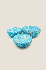 Set Of 3 Block Print Bowl Covers | Tea Rose Blue