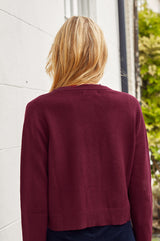 Merino Wool Brittany Cardigan | Wine