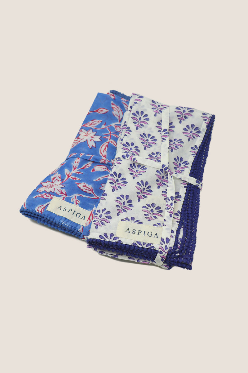 Set Of 4 Block Print Napkins | Buti Purple