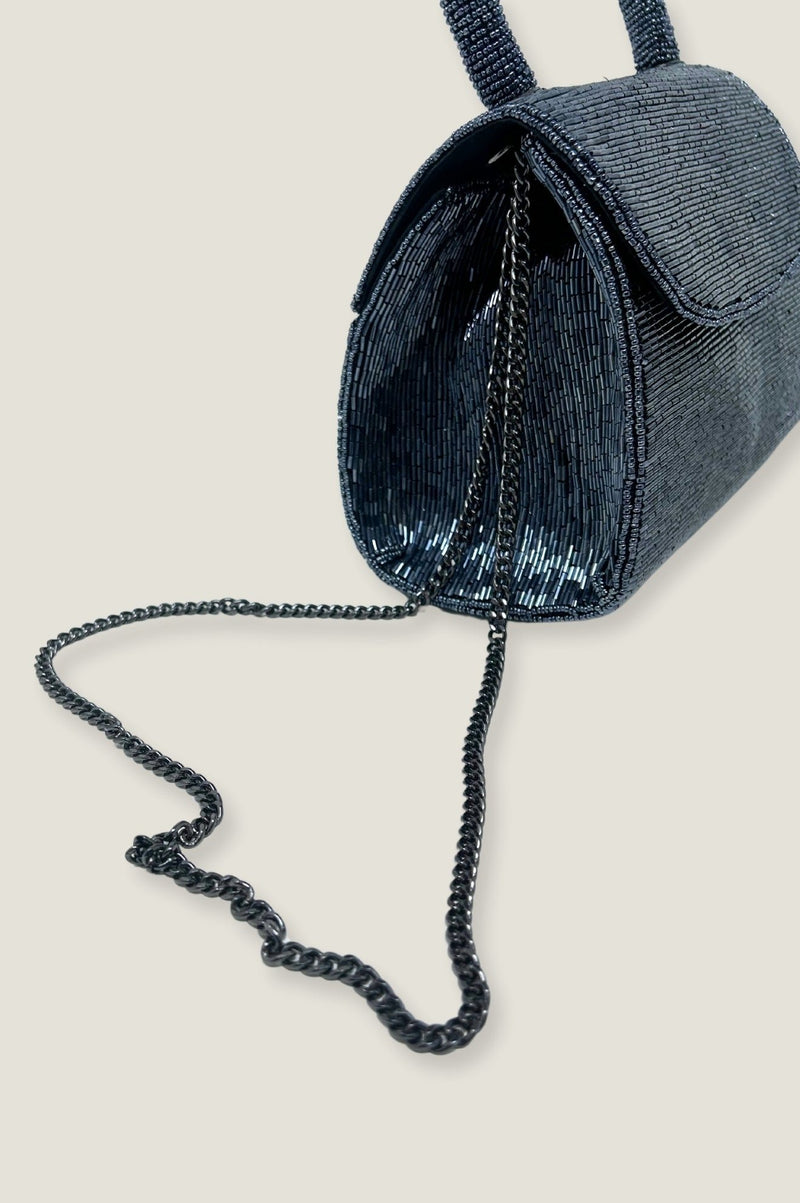 Beaded Handbag | Navy/Bullet