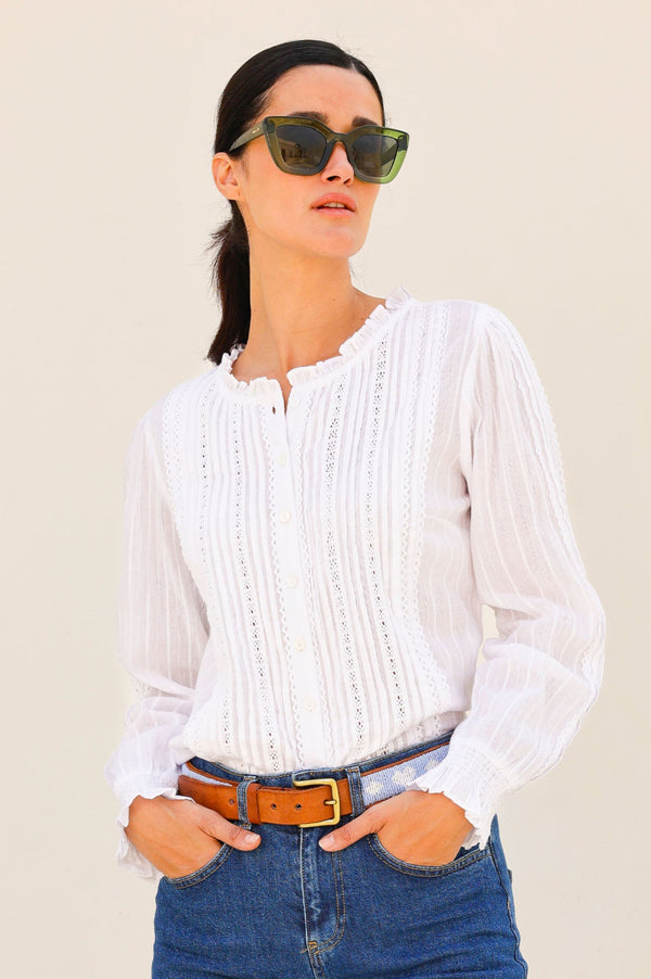 Vienna Long Sleeve Blouse | White