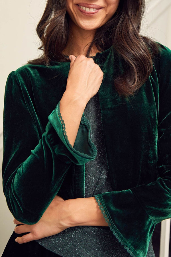 Adie Velvet Shrug | Emerald