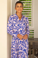 Eliza EcoVero™ Shirt Dress | Blossom Cobalt/Pink