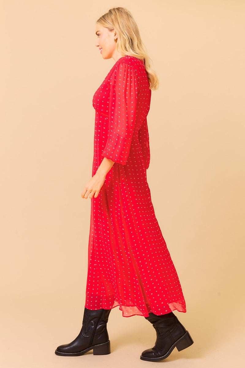 Evelyn Dress | Polka Dot Red/White