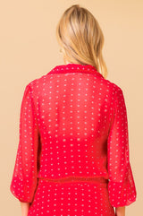 Ffion Blouse | Polka Dot Red/White