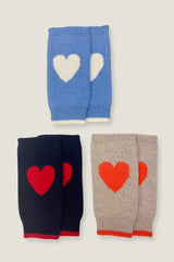 Fingerless Heart Gloves | Navy/Red