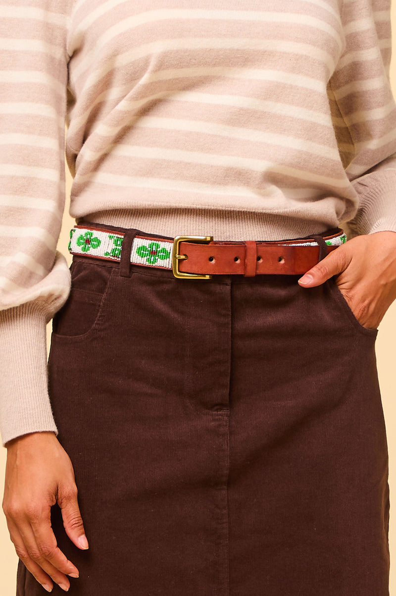 Flower Belt | White/Green