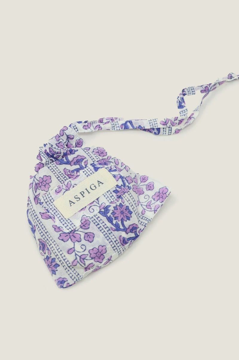 Block Print Face Pads | Linear Botanical Purple