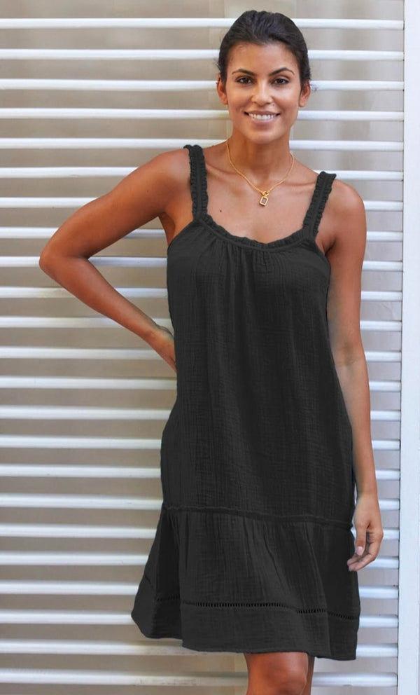 Frankie Knee Length Dress | Black