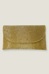 Beaded Clutch Bag | Light Gold