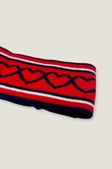 Merino Wool Heart Headband | Navy/White/Red