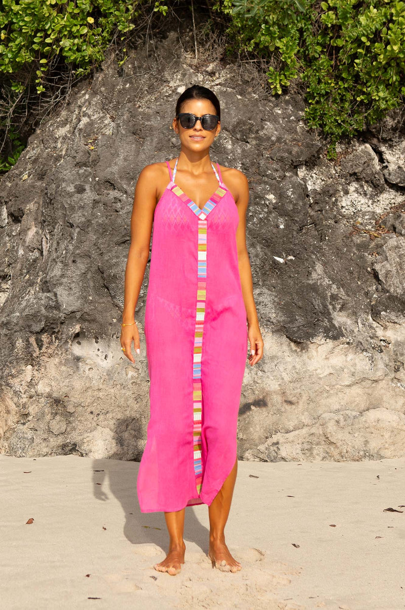 Ipanema Embroidered Dress | Pink/Multi