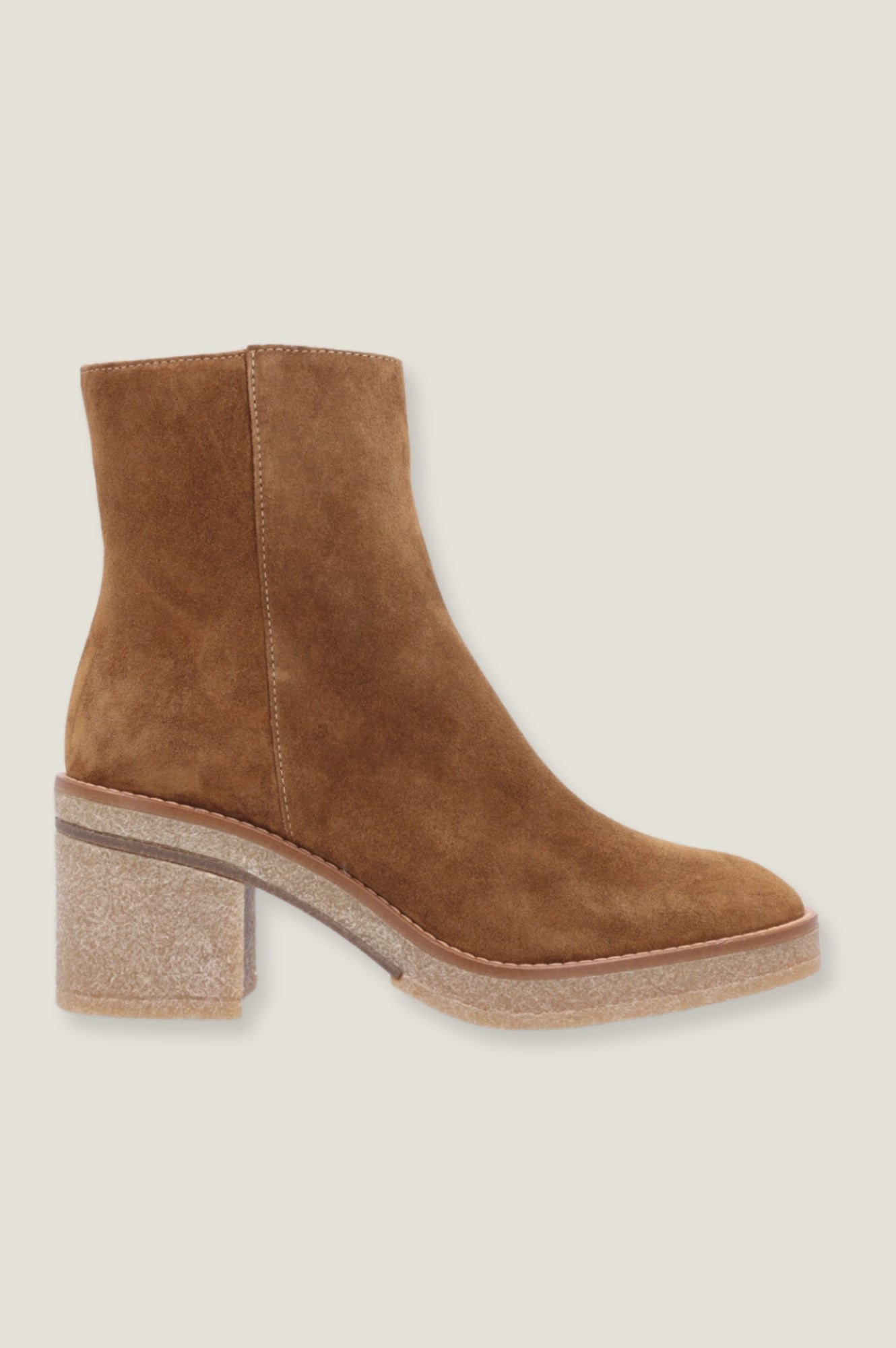 Aspiga Sustainable Ladies Winter Suede Ankle Boots | Dark Camel