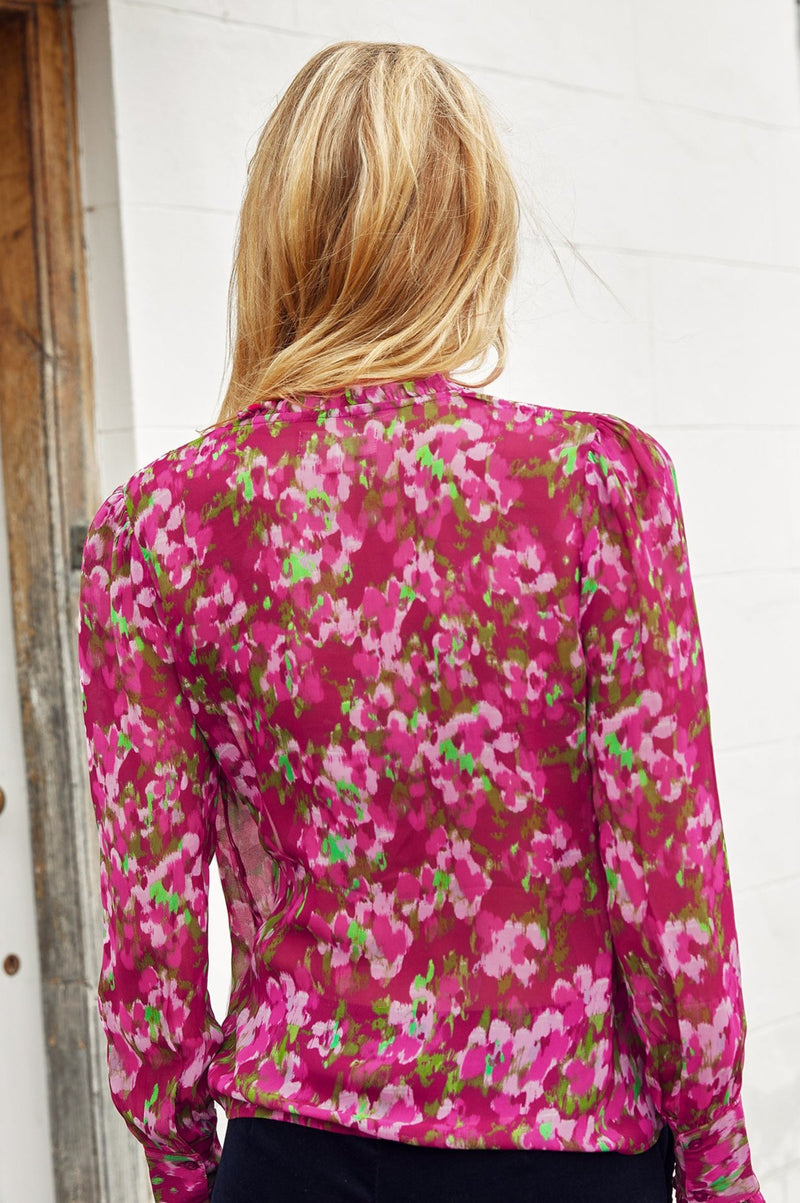 Kassidy Blouse | Hazy Floral Burgundy/Pink