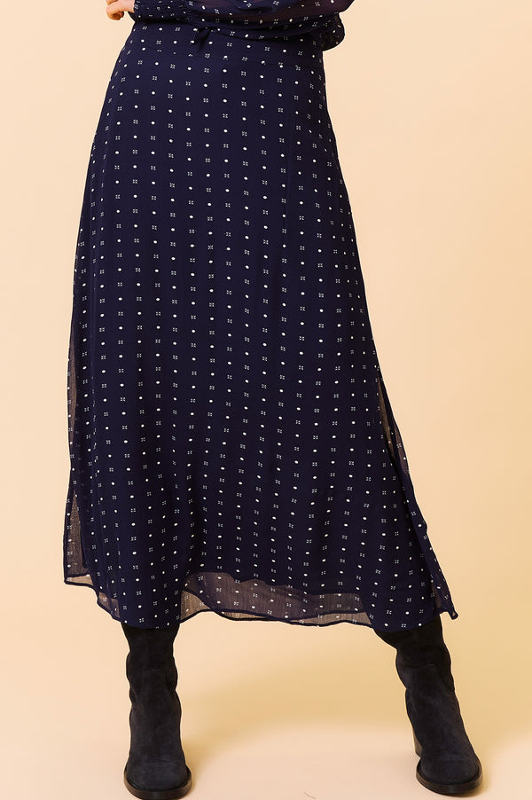 Kate Skirt | Polka Dot Navy/White