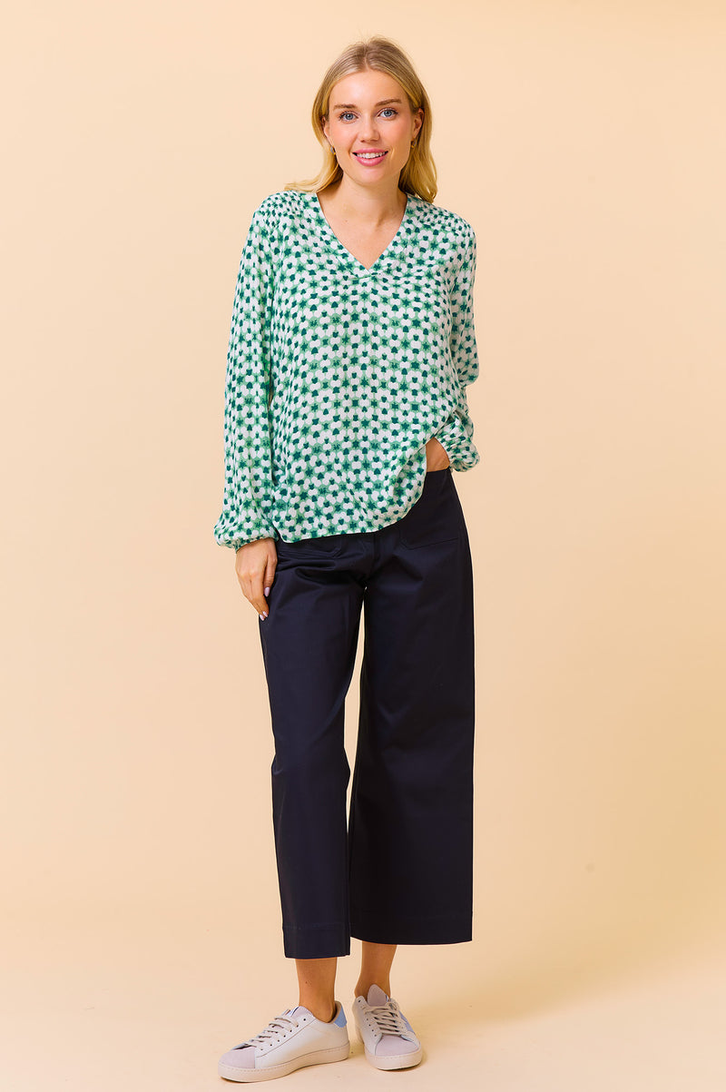 Kendal Stretch Cotton Sateen Trouser | Navy