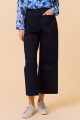 Kendal Stretch Cotton Sateen Trouser | Navy