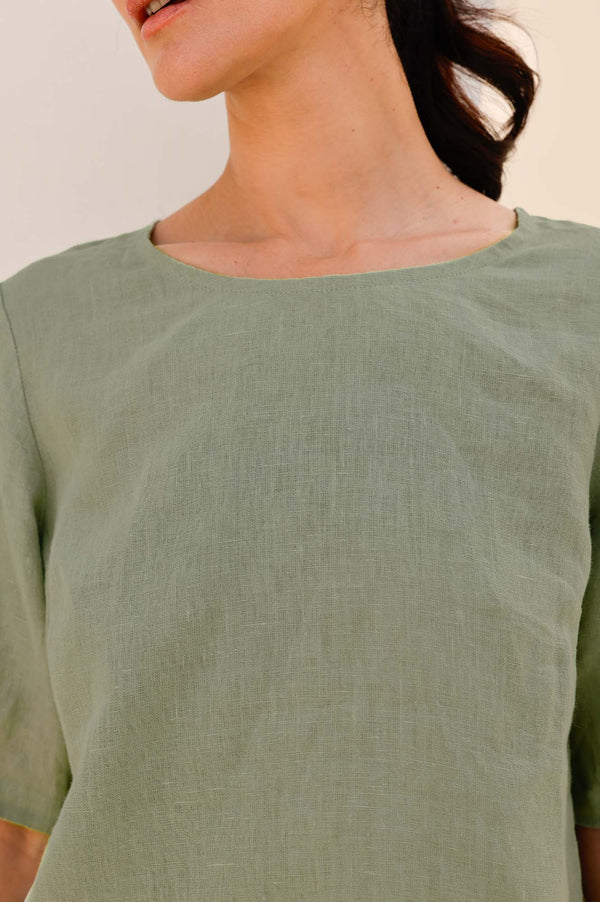 Linen Shell Top | Light Khaki