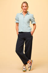 Libby Cheesecloth Trousers | Navy