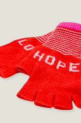 Love Hope Fingerless Gloves | Red/Pink