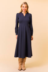 Luna EcoVero™ Midi Dress | Navy