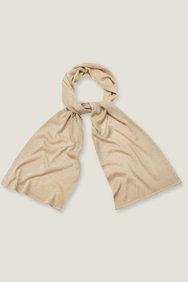 Lurex Scarf | Taupe/Gold