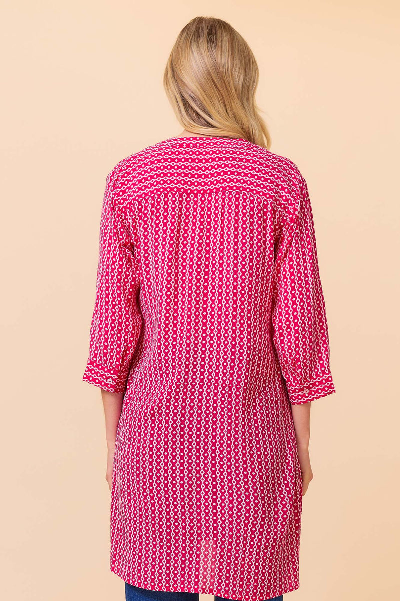 Mila Shirt Tunic | Santorini Red/White