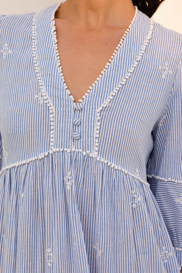 Mindy Dress | Stripe Blue