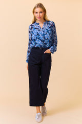 Noelle Blouse | Hazy Floral Blue/Pink