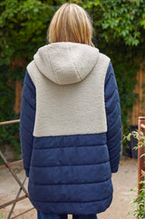 Petra Coat | Navy/Taupe