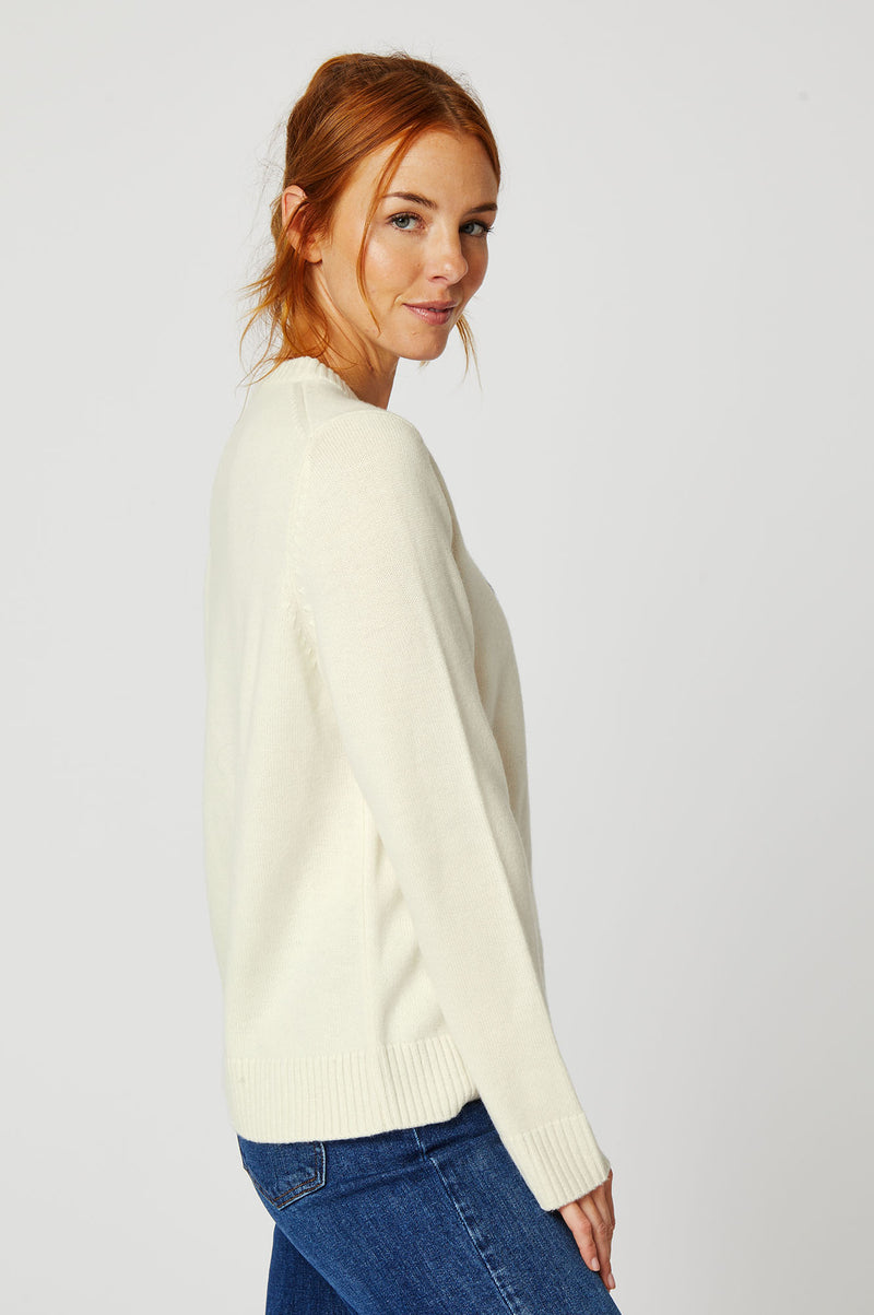 Merino Wool Polar Bear Jumper | Cream/Navy