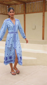 Jamila Embroidered Dress | Blue/Cobalt