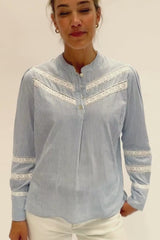 Romy Blouse | Stripe Blue