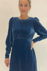 Esmee Velvet Dress | Blue Sapphire