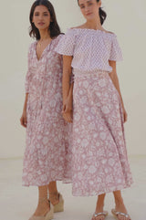 Neve Skirt | Blossom Dusty Pink/White