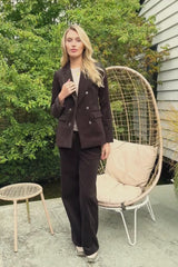 Theresa Stretch Corduroy Blazer | Chocolate