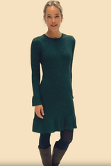 Metallic Knit Short Dress | Emerald/Green