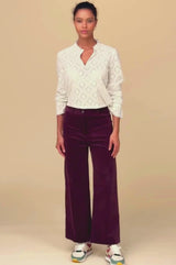 Kendal Cropped Corduroy Trouser | Burgundy