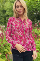 Kassidy Blouse | Hazy Floral Burgundy/Pink