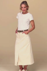 Mallory Corduroy Skirt | Cream