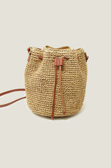 Raffia Crossbody Pouch Bag | Natural